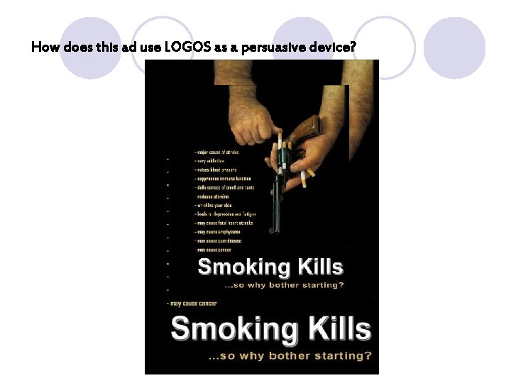 How does this ad use LOGOS as a persuasive device? How does this ad use LOGOS as a persuasive device?