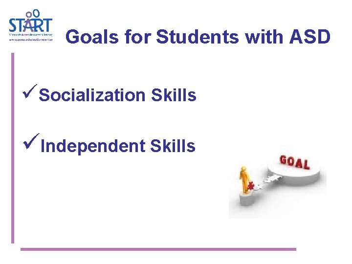 Goals for Students with ASD üSocialization Skills üIndependent Skills 