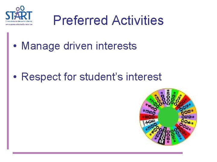 Preferred Activities • Manage driven interests • Respect for student’s interest 