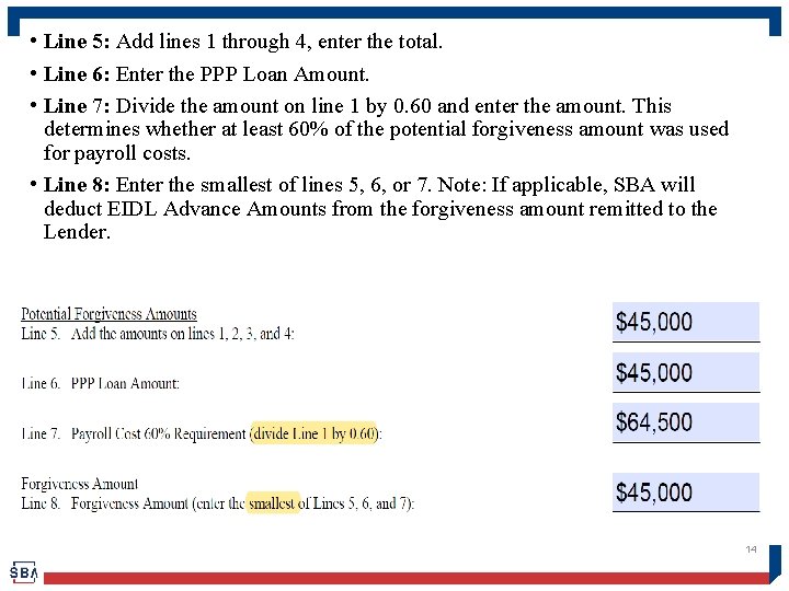 • Line 5: Add lines 1 through 4, enter the total. • Line • Line 5: Add lines 1 through 4, enter the total. • Line