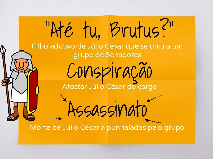 “Até tu, Brutus? ” Filho adotivo de Júlio César que se uniu a um