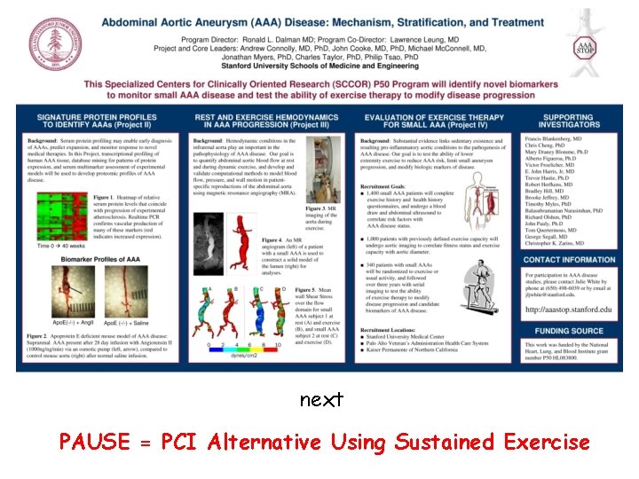 next PAUSE = PCI Alternative Using Sustained Exercise 