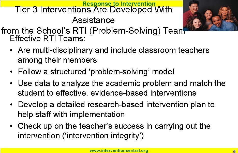 Response to Intervention Tier 3 Interventions Are Developed With Assistance from the School’s RTI