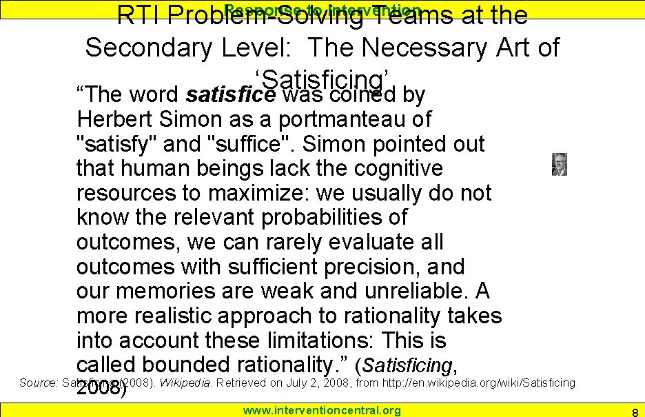 Response to Intervention RTI Problem-Solving Teams at the Secondary Level: The Necessary Art of