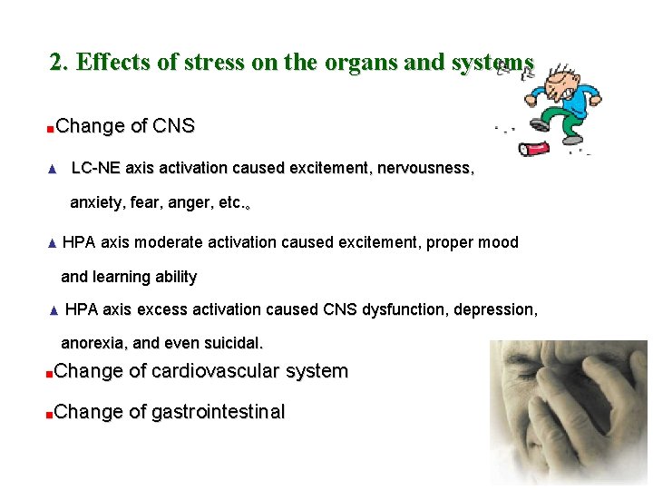 2. Effects of stress on the organs and systems ■Change of CNS LC-NE axis