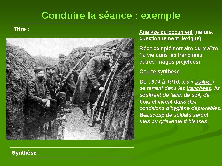 Conduire la séance : exemple Titre : Analyse du document (nature, questionnement, lexique) Récit Conduire la séance : exemple Titre : Analyse du document (nature, questionnement, lexique) Récit