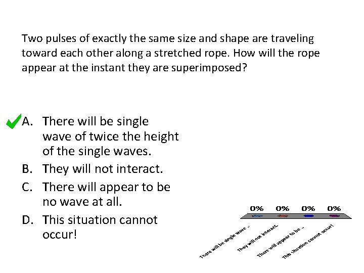 Two pulses of exactly the same size and shape are traveling toward each other