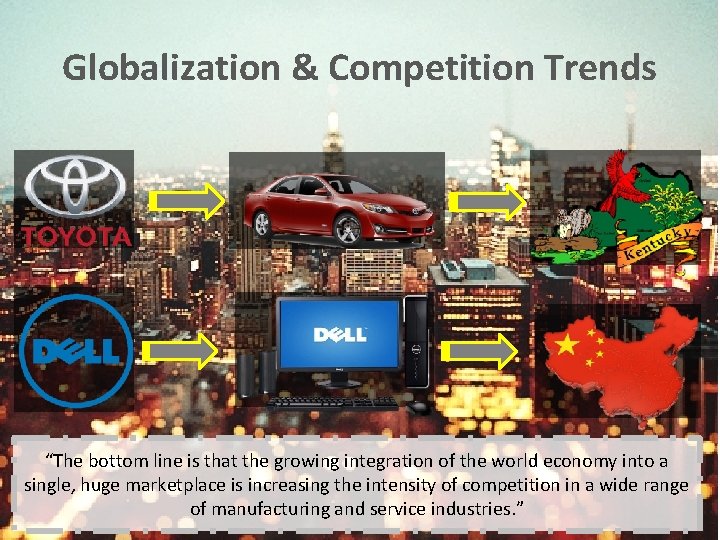 Globalization & Competition Trends “The bottom line is that the growing integration of the Globalization & Competition Trends “The bottom line is that the growing integration of the
