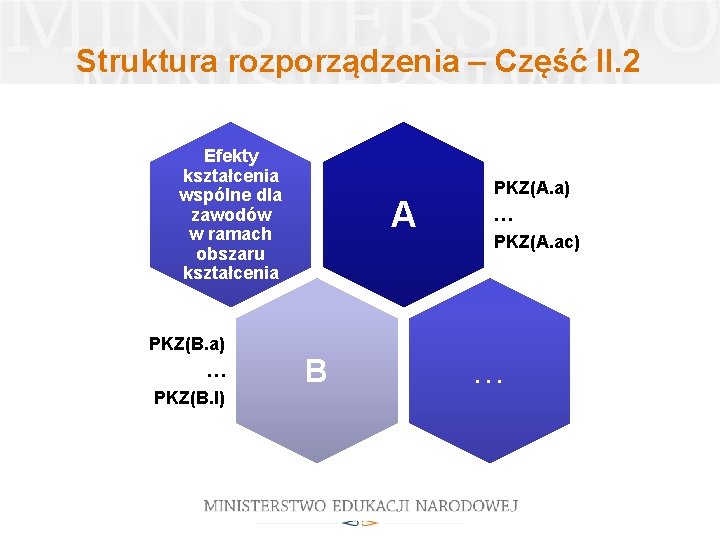 Struktura rozporządzenia – Część II. 2 Efekty kształcenia wspólne dla zawodów w ramach obszaru Struktura rozporządzenia – Część II. 2 Efekty kształcenia wspólne dla zawodów w ramach obszaru
