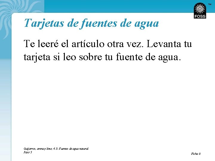 TM Tarjetas de fuentes de agua Te leeré el artículo otra vez. Levanta tu