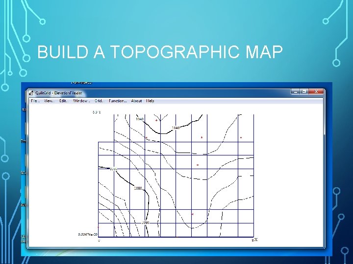 BUILD A TOPOGRAPHIC MAP • Use a program to generate a grid and the