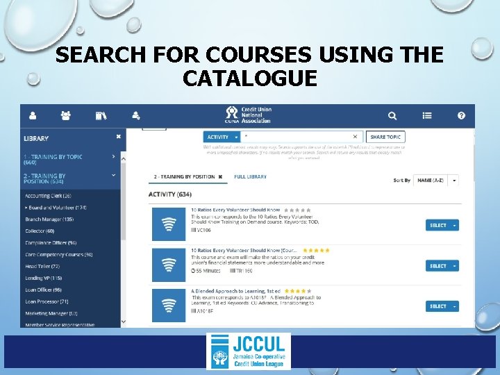 SEARCH FOR COURSES USING THE CATALOGUE 