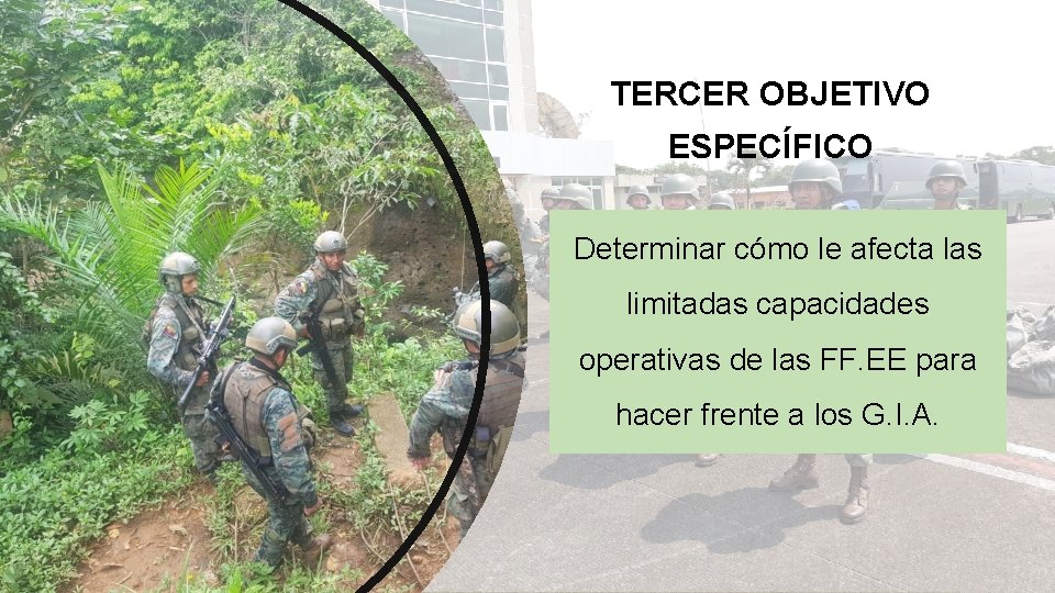 TERCER OBJETIVO ESPECÍFICO Determinar cómo le afecta las limitadas capacidades operativas de las FF.