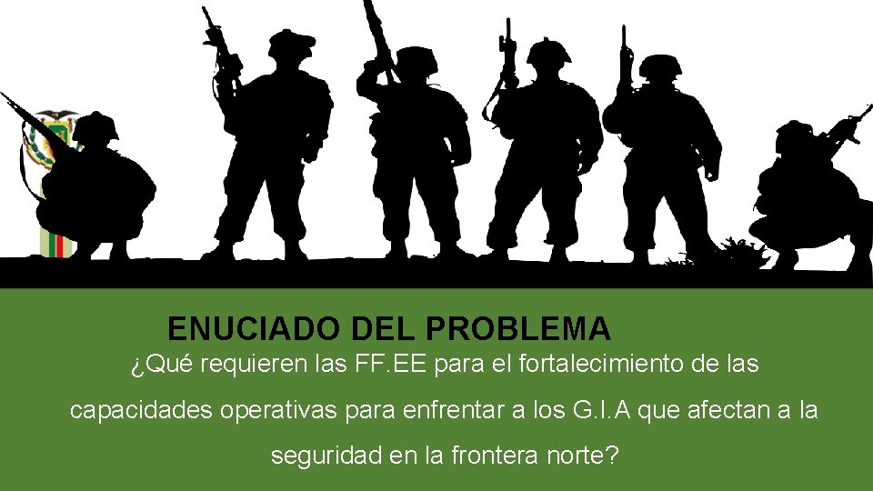 ENUCIADO DEL PROBLEMA ¿Qué requieren las FF. EE para el fortalecimiento de las capacidades