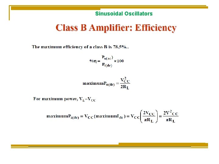 Sinusoidal Oscillators 