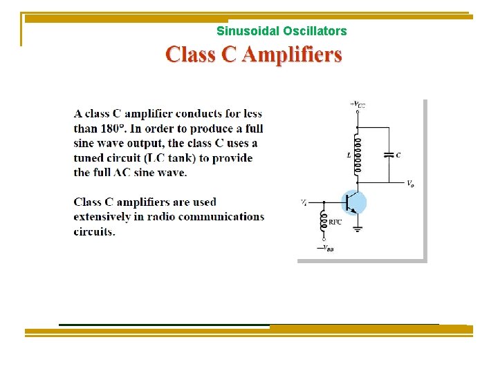 Sinusoidal Oscillators 