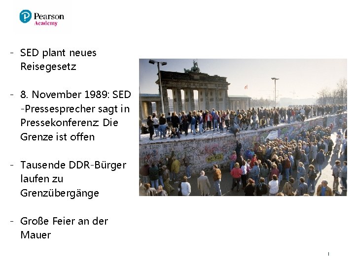 - SED plant neues Reisegesetz - 8. November 1989: SED -Pressesprecher sagt in Pressekonferenz: - SED plant neues Reisegesetz - 8. November 1989: SED -Pressesprecher sagt in Pressekonferenz: