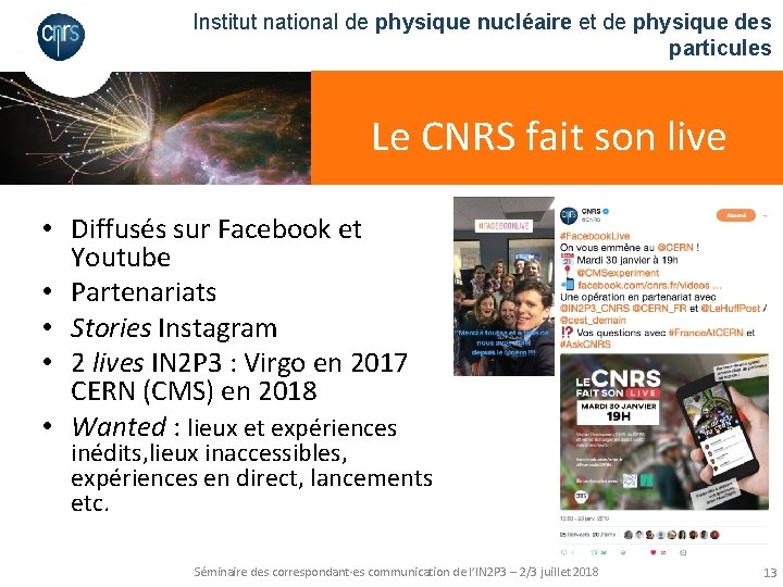 Institut national de physique nucléaire et de physique des particules Le CNRS fait son