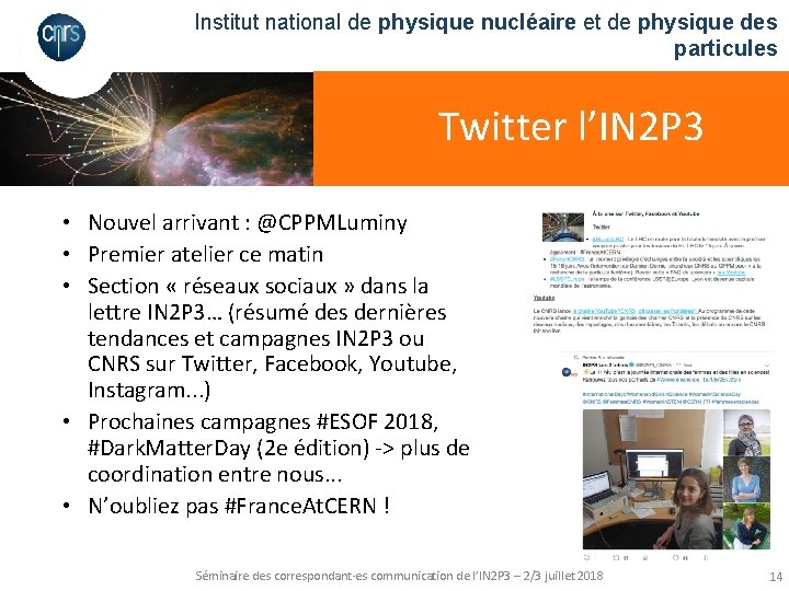 Institut national de physique nucléaire et de physique des particules Twitter l’IN 2 P