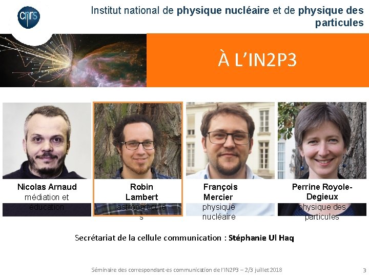 Institut national de physique nucléaire et de physique des particules À L’IN 2 P