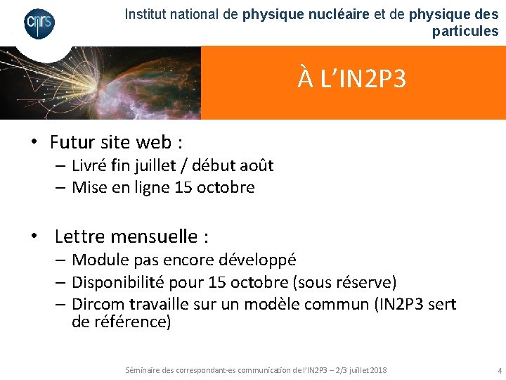 Institut national de physique nucléaire et de physique des particules À L’IN 2 P