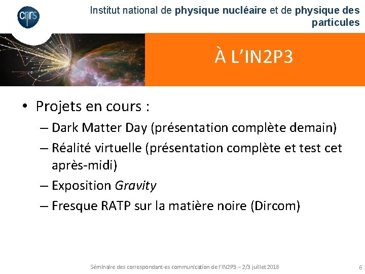 Institut national de physique nucléaire et de physique des particules À L’IN 2 P