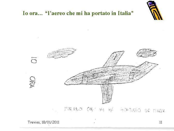 Io ora… “l’aereo che mi ha portato in Italia” Treviso, 18/01/2011 11 