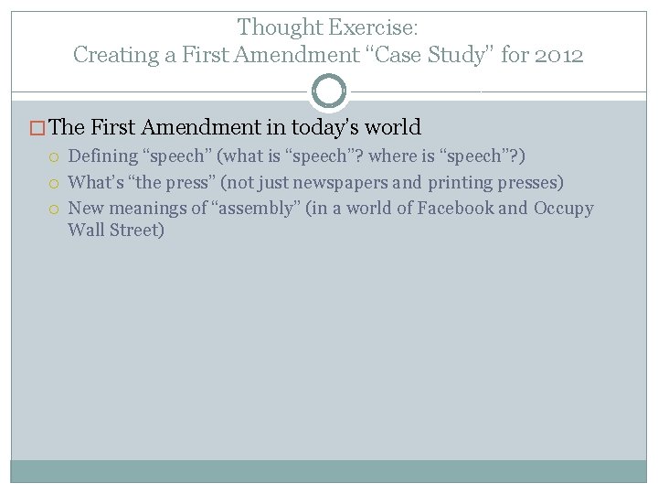 Thought Exercise: Creating a First Amendment “Case Study” for 2012 � The First Amendment