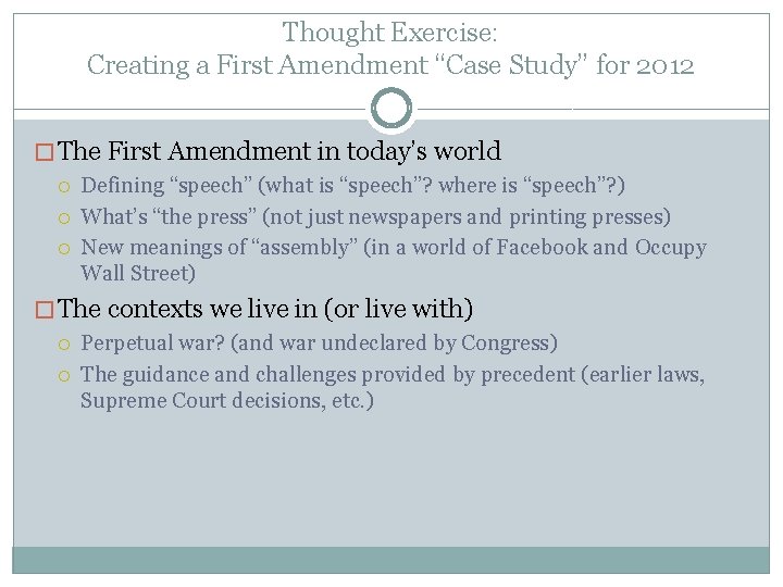 Thought Exercise: Creating a First Amendment “Case Study” for 2012 � The First Amendment