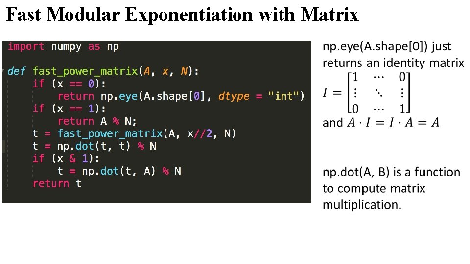 Fast Modular Exponentiation with Matrix 