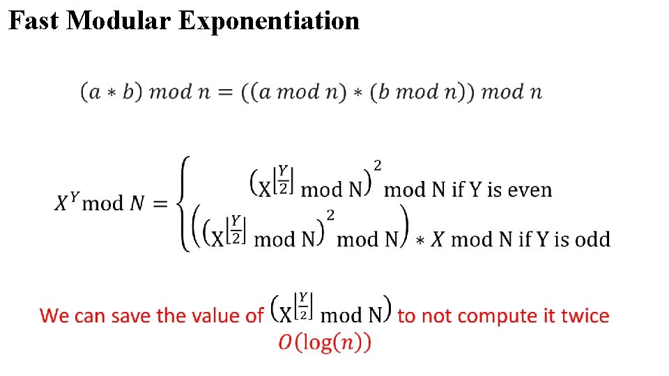 Fast Modular Exponentiation 