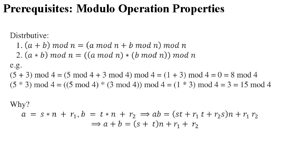 Prerequisites: Modulo Operation Properties 