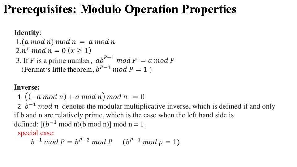 Prerequisites: Modulo Operation Properties 