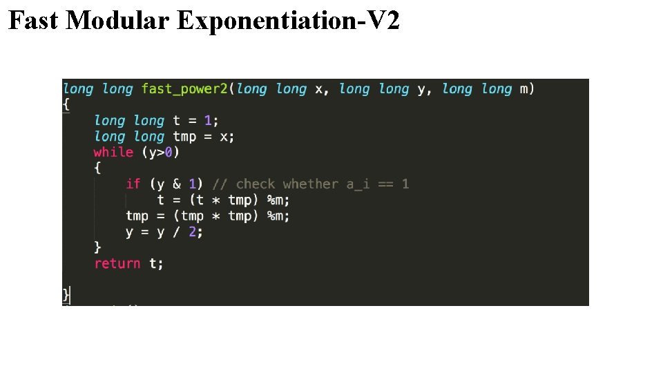 Fast Modular Exponentiation-V 2 