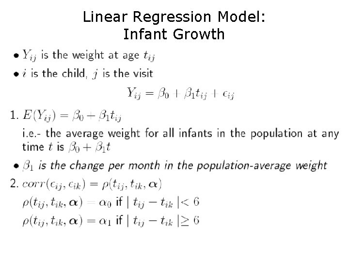 Linear Regression Model: Infant Growth 