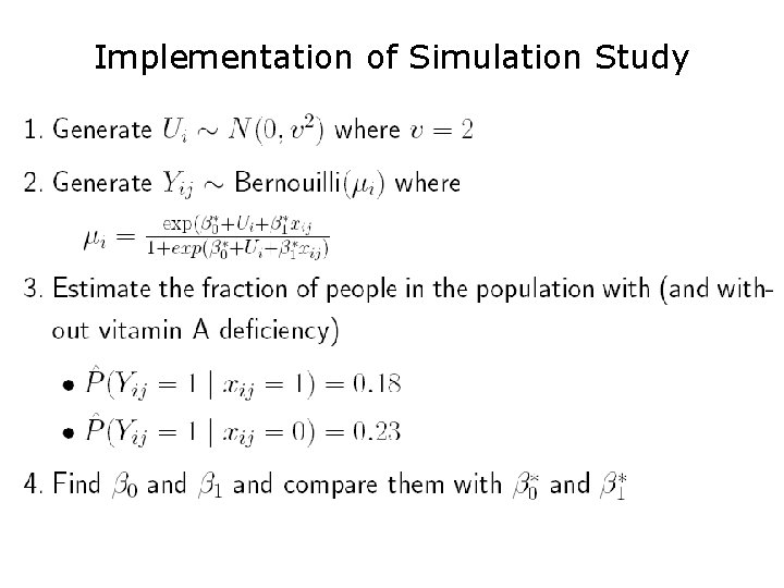 Implementation of Simulation Study 
