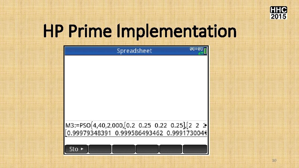 HP Prime Implementation 10 