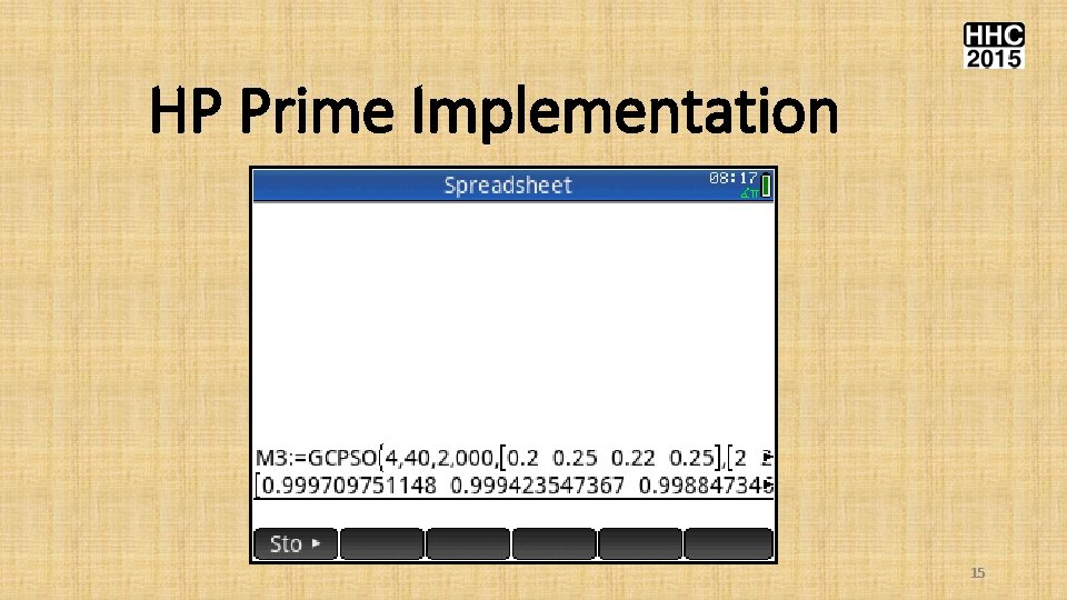 HP Prime Implementation 15 