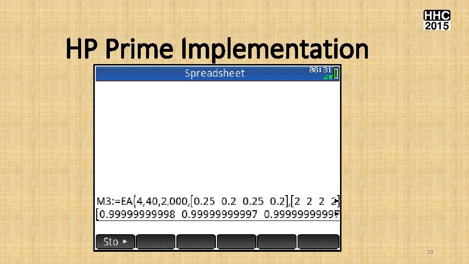 HP Prime Implementation 23 