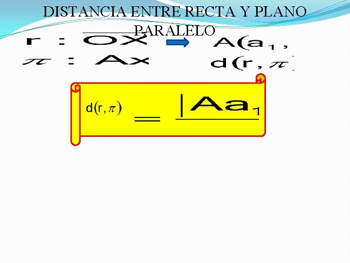 DISTANCIA ENTRE RECTA Y PLANO PARALELO 