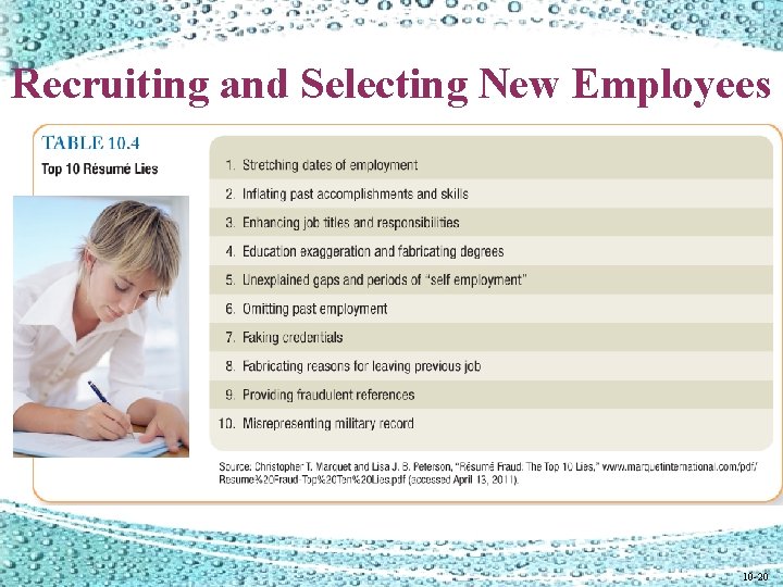 Recruiting and Selecting New Employees 10 -20 Recruiting and Selecting New Employees 10 -20