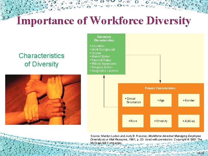 Importance of Workforce Diversity Characteristics of Diversity Source: Marilyn Loden and Judy B. Rosener, Importance of Workforce Diversity Characteristics of Diversity Source: Marilyn Loden and Judy B. Rosener,