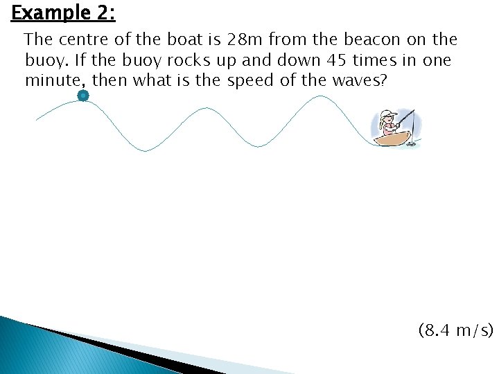 Example 2: The centre of the boat is 28 m from the beacon on