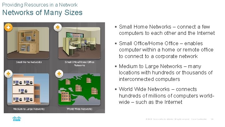 Providing Resources in a Networks of Many Sizes § Small Home Networks – connect