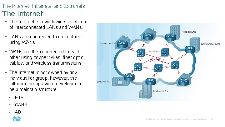 The Internet, Intranets, and Extranets The Internet § The Internet is a worldwide collection