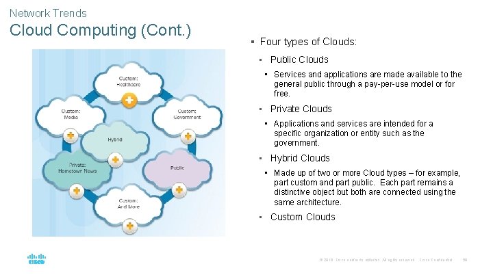 Network Trends Cloud Computing (Cont. ) § Four types of Clouds: • Public Clouds