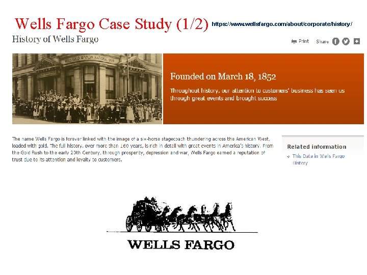 Wells Fargo Case Study (1/2) https: //www. wellsfargo. com/about/corporate/history/ 