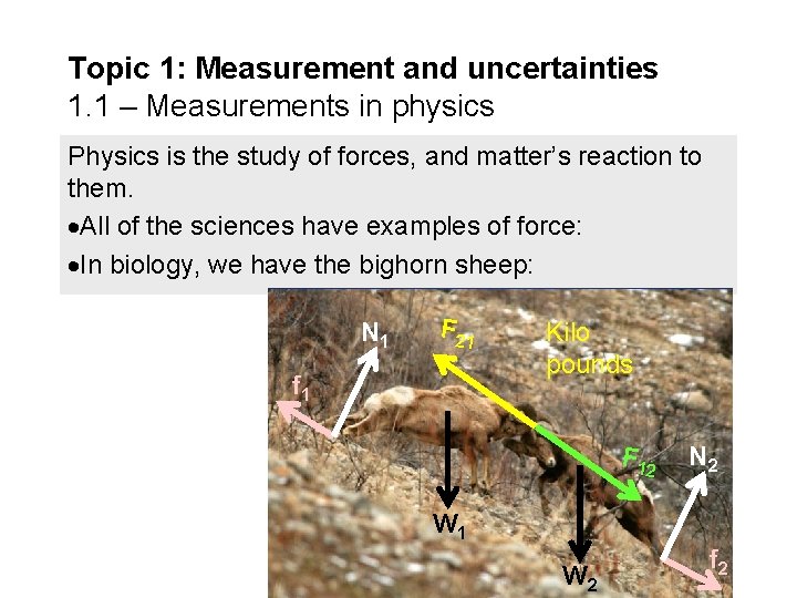Topic 1: Measurement and uncertainties 1. 1 – Measurements in physics Physics is the Topic 1: Measurement and uncertainties 1. 1 – Measurements in physics Physics is the