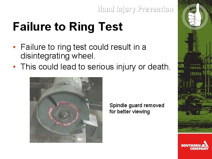 Failure to Ring Test • Failure to ring test could result in a disintegrating