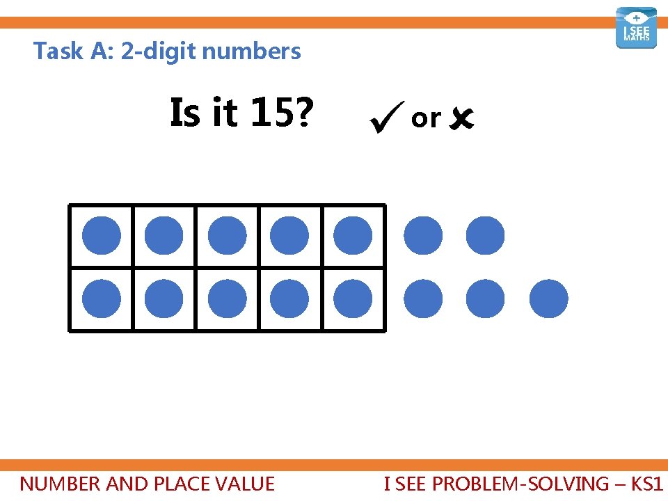Task A: 2 -digit numbers Is it 15? NUMBER AND PLACE VALUE or I